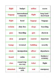 English Worksheet: airport vocabulary (dominoes)