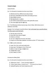 English Worksheet: Exercises on Present Simple