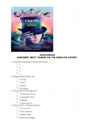 English Worksheet: Charlie and The Chocolate Factory