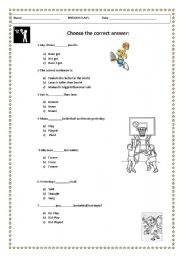 English worksheet: REVIEW: VOCABULARY AND GRAMMAR YEAR 6