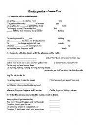 English worksheet: fools graden- Lemon Tree