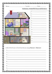 English Worksheet: There is and There are - Talking about parts of the house and furniture
