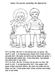English Worksheet: Clothes colouring