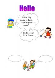 English worksheet: hello