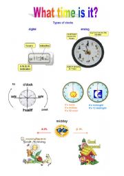 English Worksheet: What time is it?