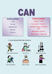 English Worksheet: Can/can´t