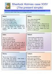 English Worksheet: Sherlock Holmes case XXIV: The simple present