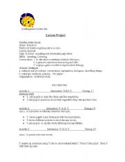 English worksheet: lesson plan food