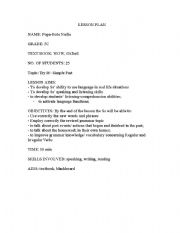 English Worksheet: lesson plan