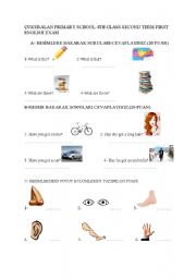 English Worksheet: exam 4th class