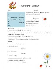 English Worksheet: Past Simple:regular