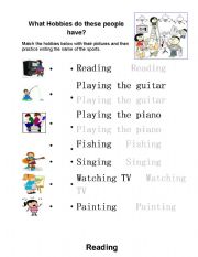 English Worksheet: Hobbies