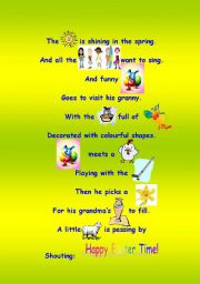 English Worksheet: Easter poem - read the pictures