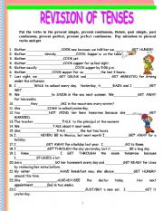 REVISION OF TENSES MIXED TOGETHER WITH VERB GET AND PHRASAL VERBS