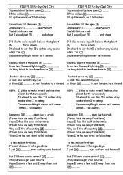 English worksheet: Nouns - Owl City - Fireflies song