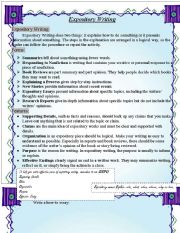 English Worksheet: Expository Writing