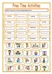 English Worksheet: Free Time Activities