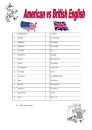 English Worksheet: American vs British English