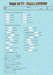 English Worksheet: To Be and personal pronouns