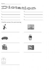 English Worksheet: Dictation V