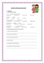 English Worksheet: frequency adverbs and jobs