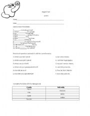 English worksheet: English test