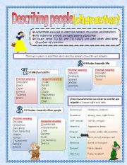 English Worksheet: Describing people (character and behaviour)