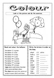 English Worksheet: Colour