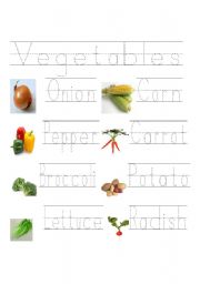 English worksheet: Vegetables