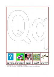 English worksheet: Phonic Recognition Qq