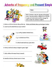 English Worksheet: Adverbs of Frequency and Present Simple