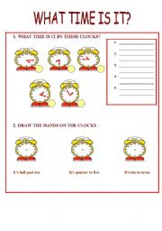 English Worksheet: What time is it