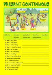 English Worksheet: Present Continuous