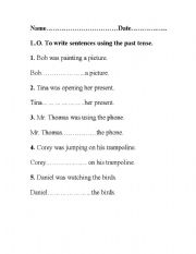 English Worksheet: past tense