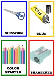 English Worksheet: School Things 1/2