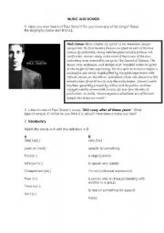 English Worksheet: SOng: Still Crazy After All These Years - Paul Simon