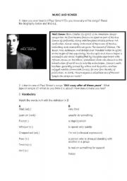 English worksheet: SOng: Still Crazy After All These Years - Paul Simon