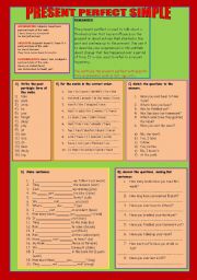 English Worksheet: PRESENT PERFECT SIMPLE