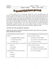 English worksheet: A special Christmas present