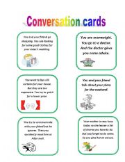 English Worksheet: conversation cards