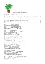 English worksheet: Lemon Tree for present simple and present continuous