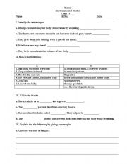 English worksheet: our senses