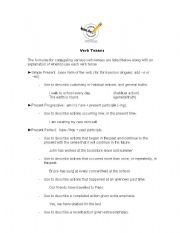 English worksheet: verb tenses