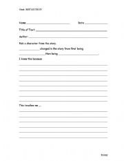 English Worksheet: Character Development Graphic Organizer