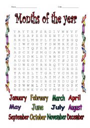 English Worksheet: months of the year