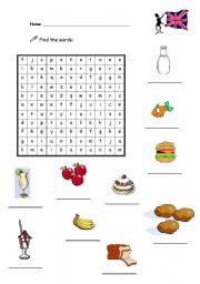 English Worksheet: Food