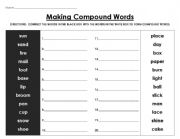 English Worksheet: Making Compound Words