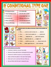 English Worksheet: if conditional type one