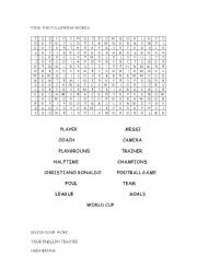 English worksheet: football puzzle