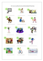 English Worksheet: Free time activities